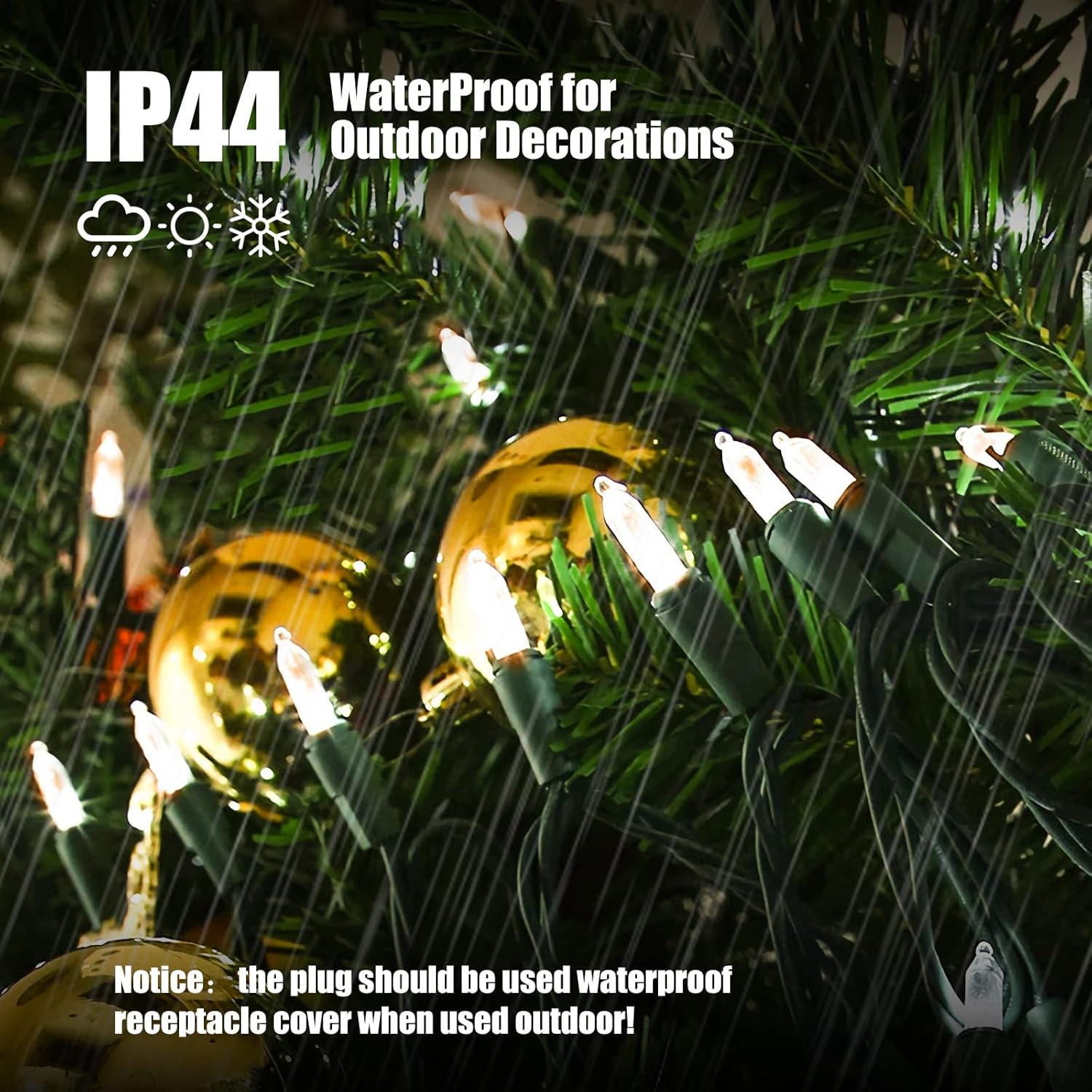 Christmas Lights Clear White 100 Count Incandescent Lights UL Certified Connectable Christmas Tree Lights with Green Wires for Indoor Outdoor Xmas, Wedding, Holiday, Party, Home Decorations - Image 3