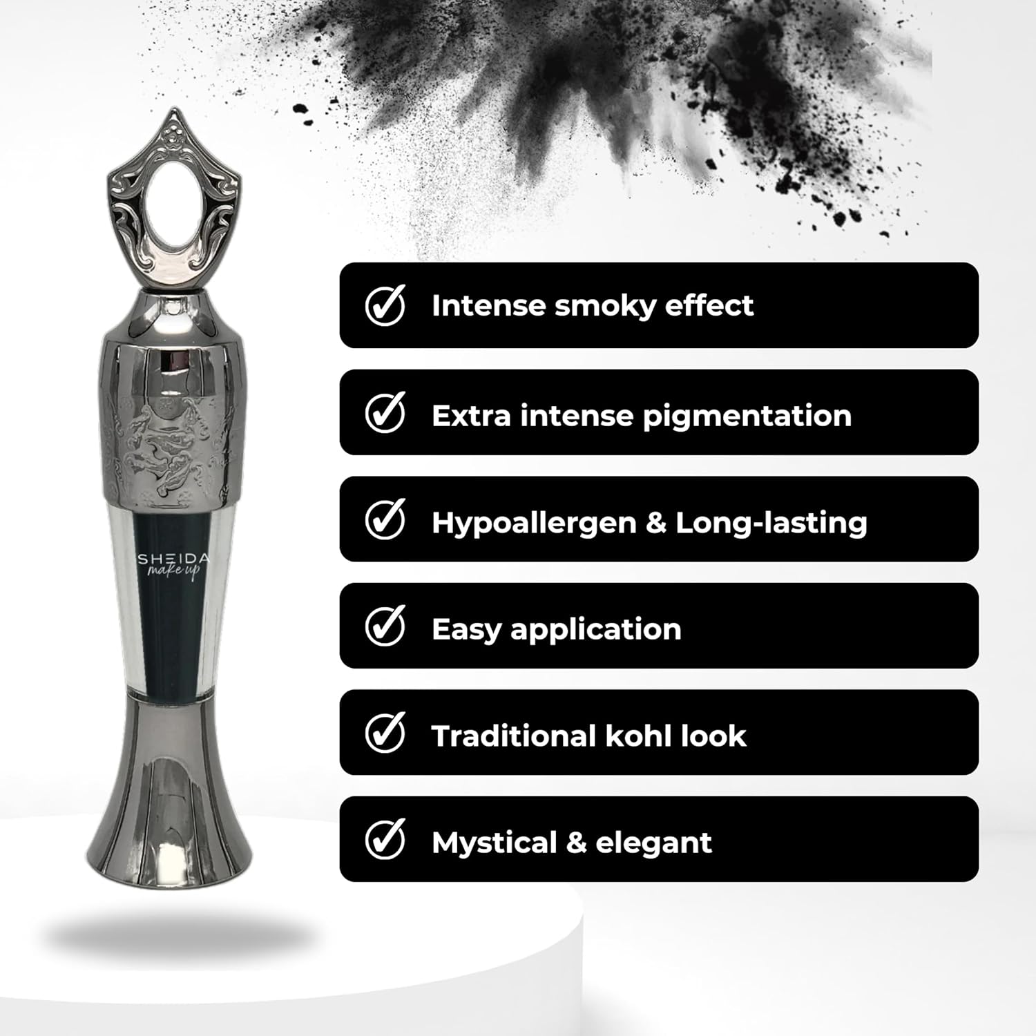 Sheida Powder Eyeliner Handmade 100% Natural Eyeliner in Powder Form, Long-Lasting Liner Arabic, Intense Color, Smudge-Proof Multi Color Shades Available - Image 5