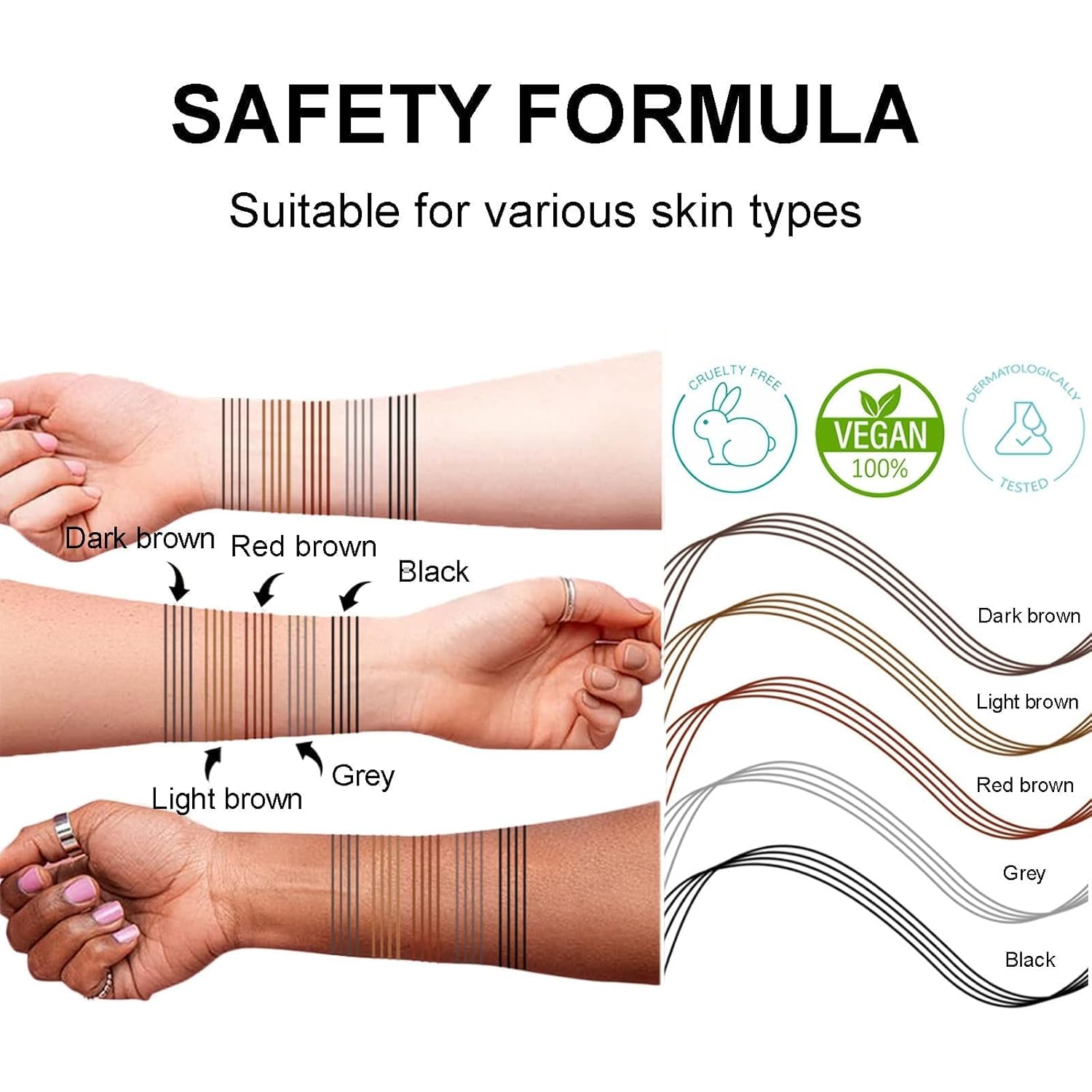 Microblading Eyebrow Pencil, Eyebrow Pen with an Upgrade Micro-Fork Tip Applicator, Waterproof Long-Lasting Microblading Brow Pen, Brow Pencil for Natural Looking Brows Makeup, Dark Brown, 1Pcs - Image 3