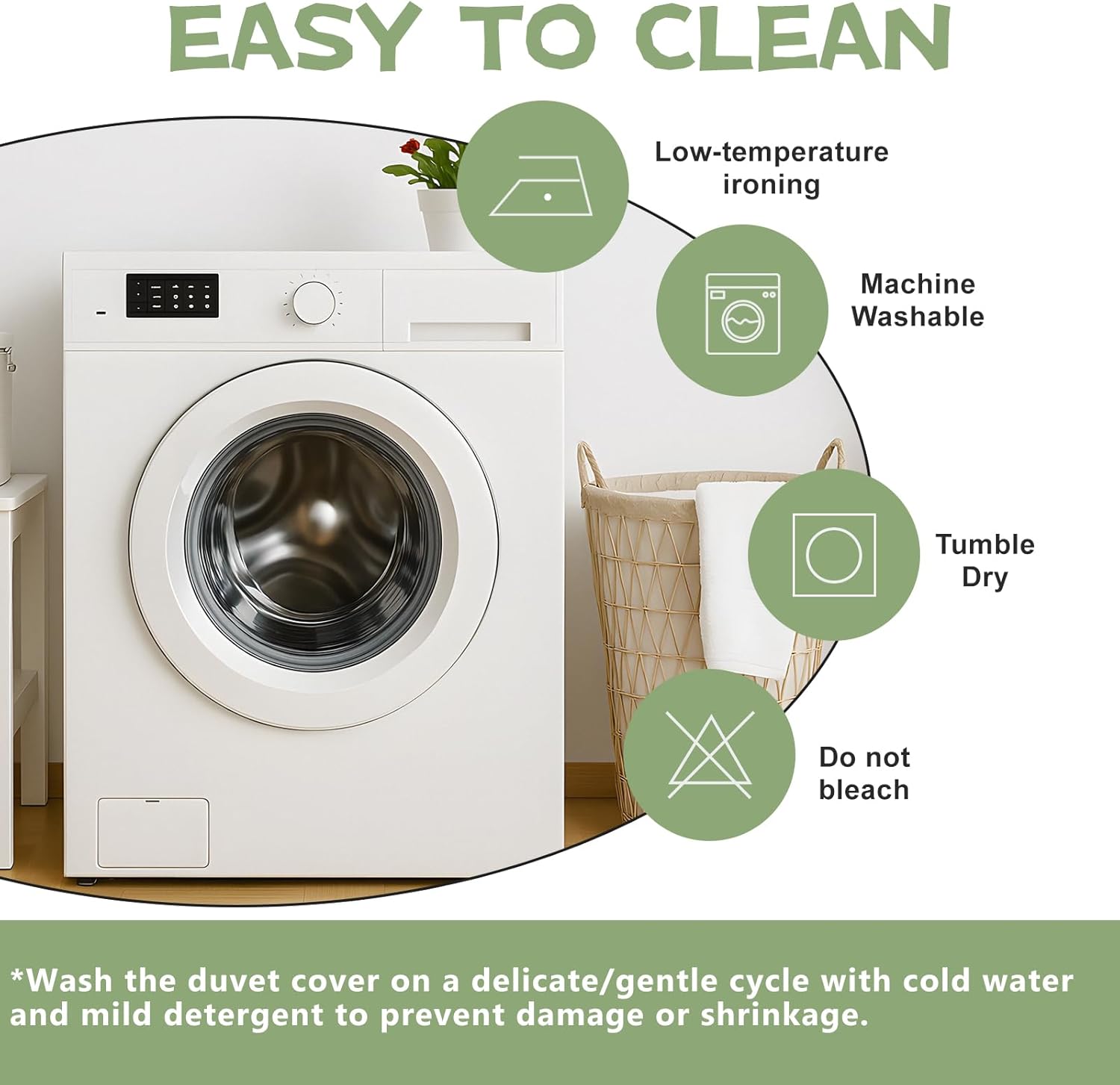 VM VOUGEMARKET Linen Cotton Jacquard Duvet Cover Queen,3 Pcs Yarn-Dyed Textured Duvet Cover Set Green Purple Floral Bedding Breathable, Natural Wrinkled Look-No Comforter - Image 6