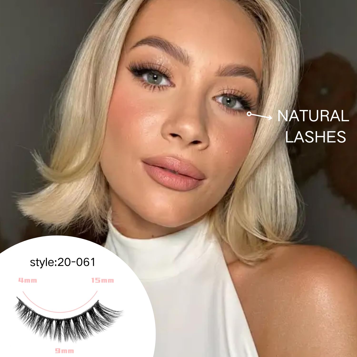 False Eyelashes 20 Pairs Wispy Lashes Faux Mink Lashes 14mm 3D Fluffy Cat Eye Lashes (style 20-061) - Image 4