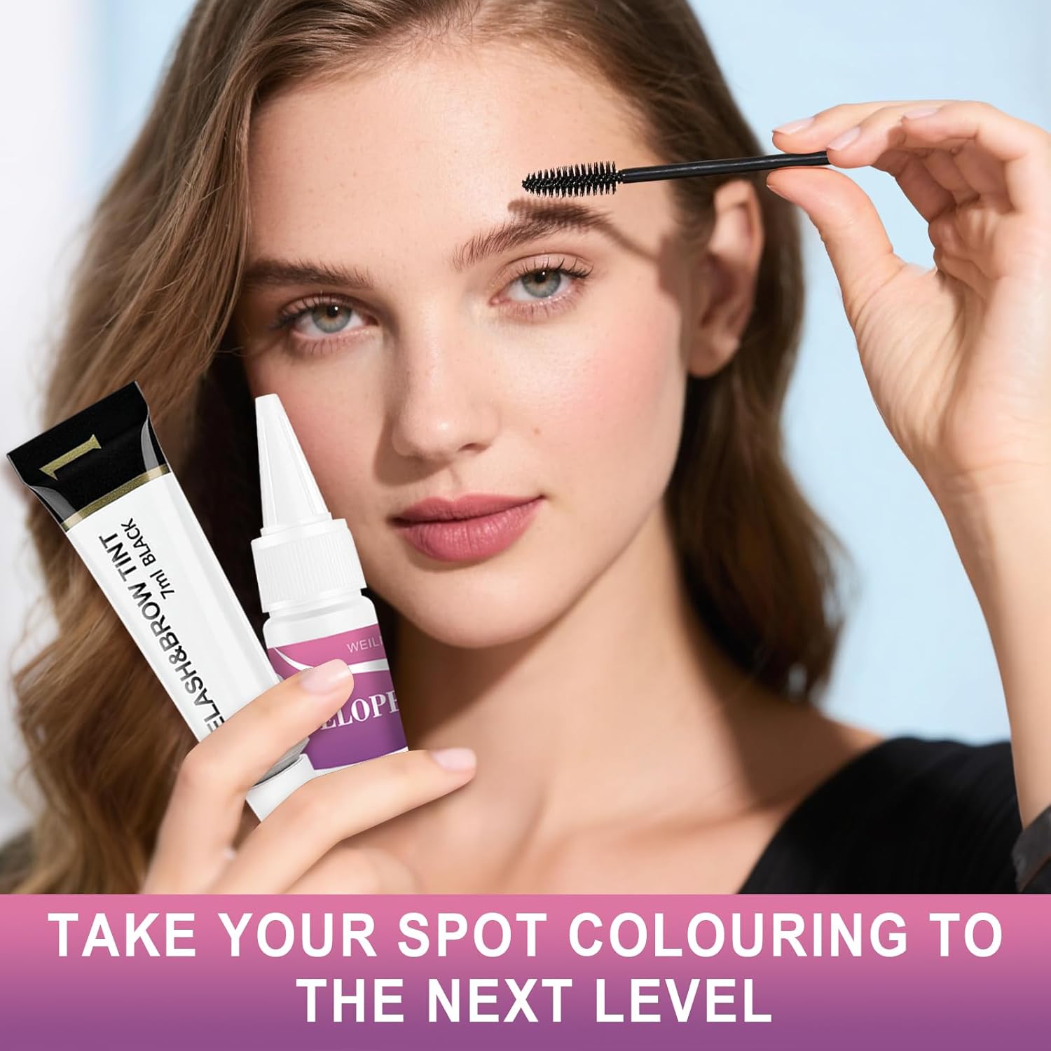 Eyelash & Eyebrow Color Kit, Professional Black Lash & Brow Color Kit, Instant Eyelash & Eyebrow Kit with Natural Bushy Effects, Easy to Use for Salon Home Use 7ml - Image 3