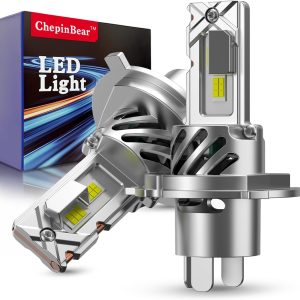 H4 Fog Light Bulbs, 50000 Lumens, 6500K Cool White, 1000% Brightness, IP68 Waterproof, 1:1 Halogen Design, Affordable Fog Light Replacement, Plug and Play, Pack of 2