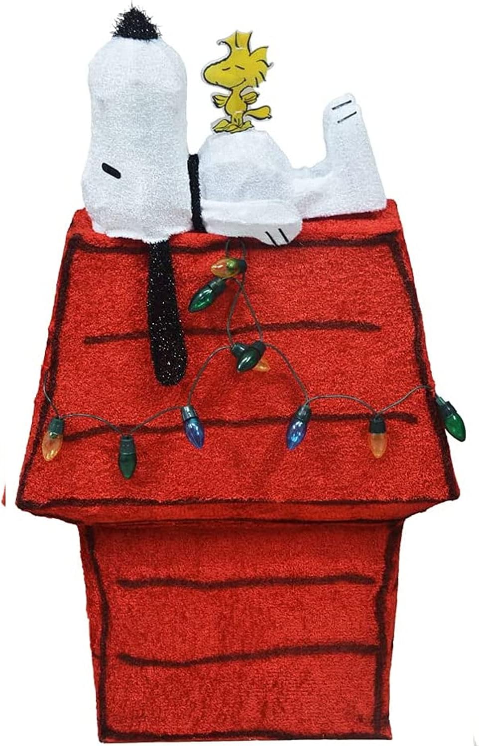 ProductWorks Peanuts Pre-Lit Snoopy and Woodstock Doghouse Indoor/Outdoor Christmas Yard Ornament, Holiday Display with 80 Lights, 32 Inches - Image 7