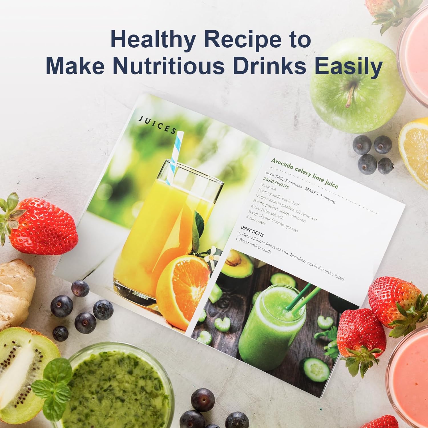 KOIOS Smoothie Blender, 900W Personal Blender for Shakes and Smoothies for Kitchen with 2 No-BPA 22oz Portable Cups, Single Serve Smoothies Maker Mixer for Juices, Nutritious Recipe (Grey Blue) - Image 8