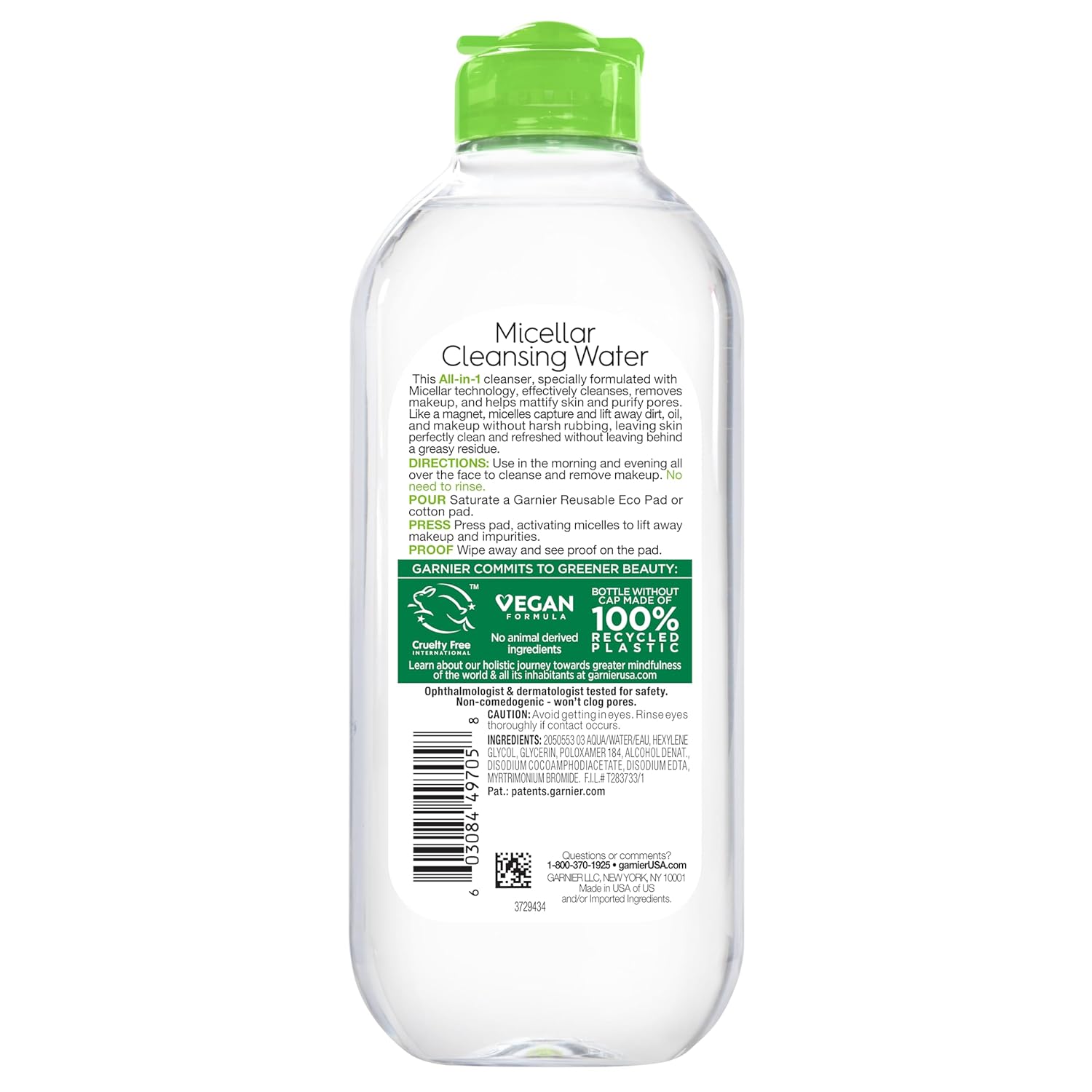 Garnier Micellar Water for Oily Skin, Facial Cleanser & Makeup Remover, Mattifying, For All Skin Types, Vegan, Cruelty Free, 13.5 Fl Oz (400mL), 1 Count - Image 9