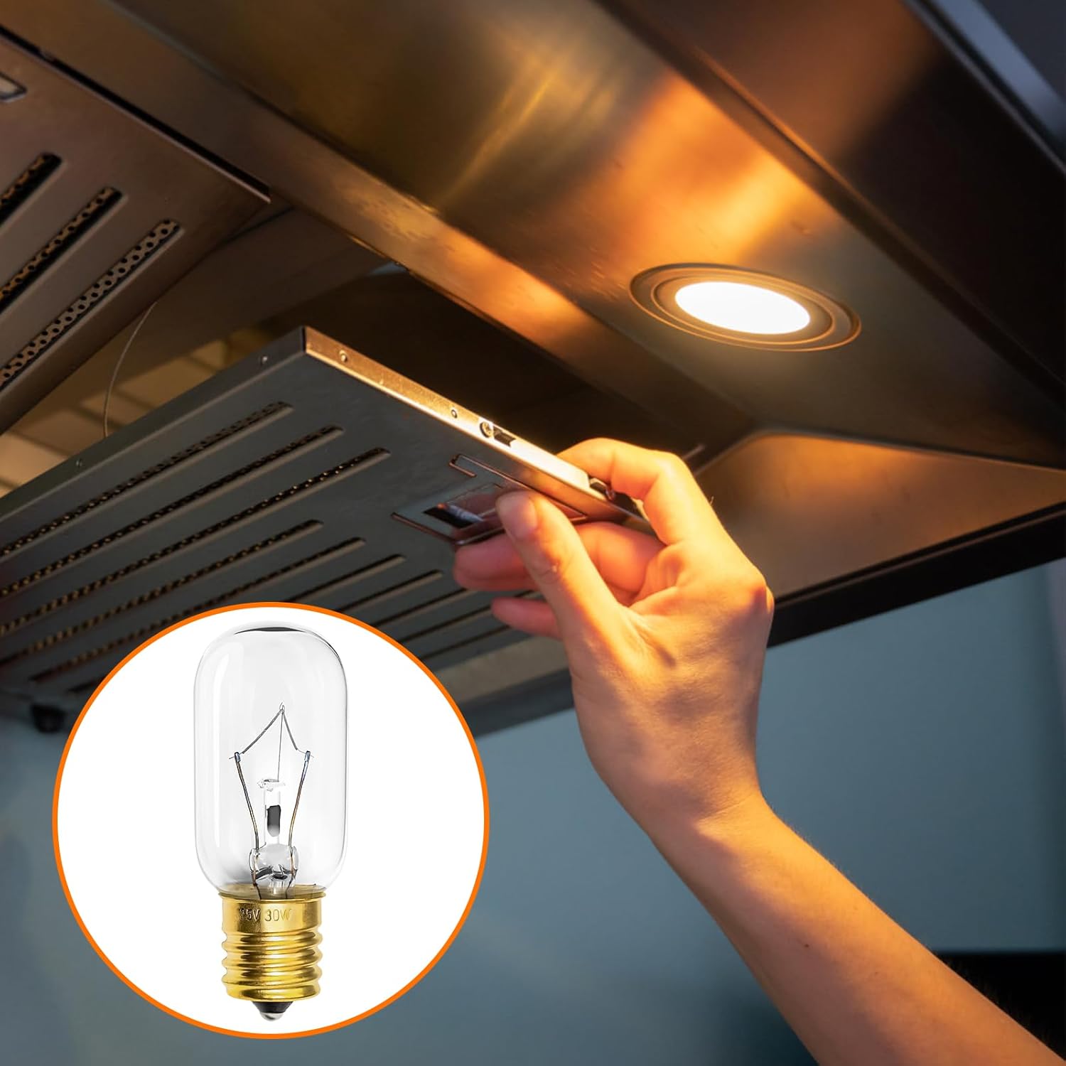 Belleone Light Bulb Fits for LG Microwave Oven - Compatible with LG Frigidaire Kenmore Whirlpool GE Over the Range Microwave, Dimmable 125V 30W E17 Base, Kitchen Night Light, Repalces 6912W1Z004B,4pcs - Image 6