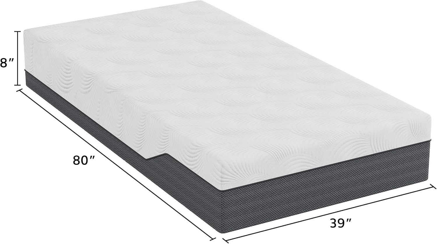 8 Inch Twin XL Mattress Gel Memory Foam for Cool Sleep & Pressure Relief, Medium Mattress in a Box, Removable Washable Cover, No Fiberglass - Image 2