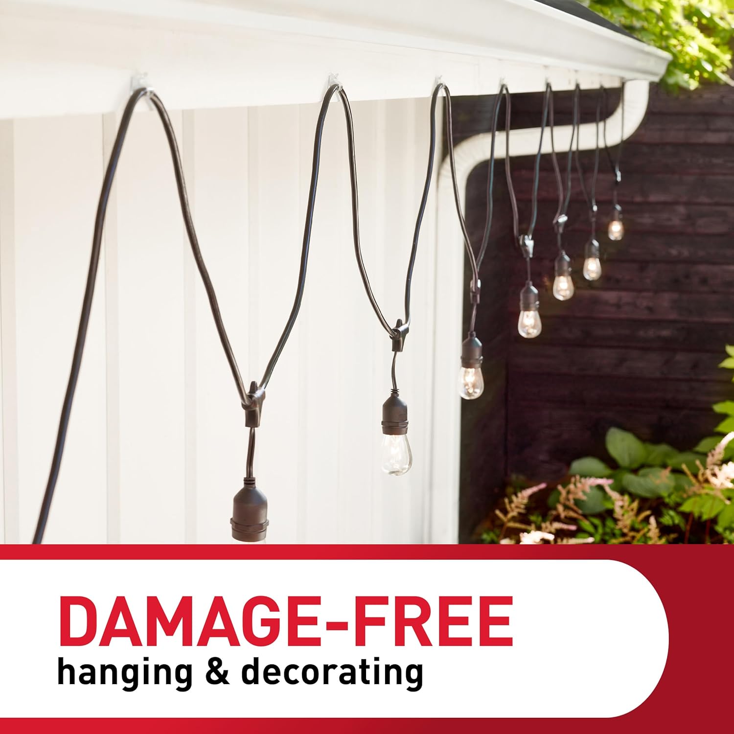 Command Outdoor Light Clips, 20 Clear Clips and 24 Command Strips, Damage-Free Hanging Christmas Decorations with Weather Resistant Strips, Wall Clips for Hanging Outdoor Lights and Cable Management - Image 8