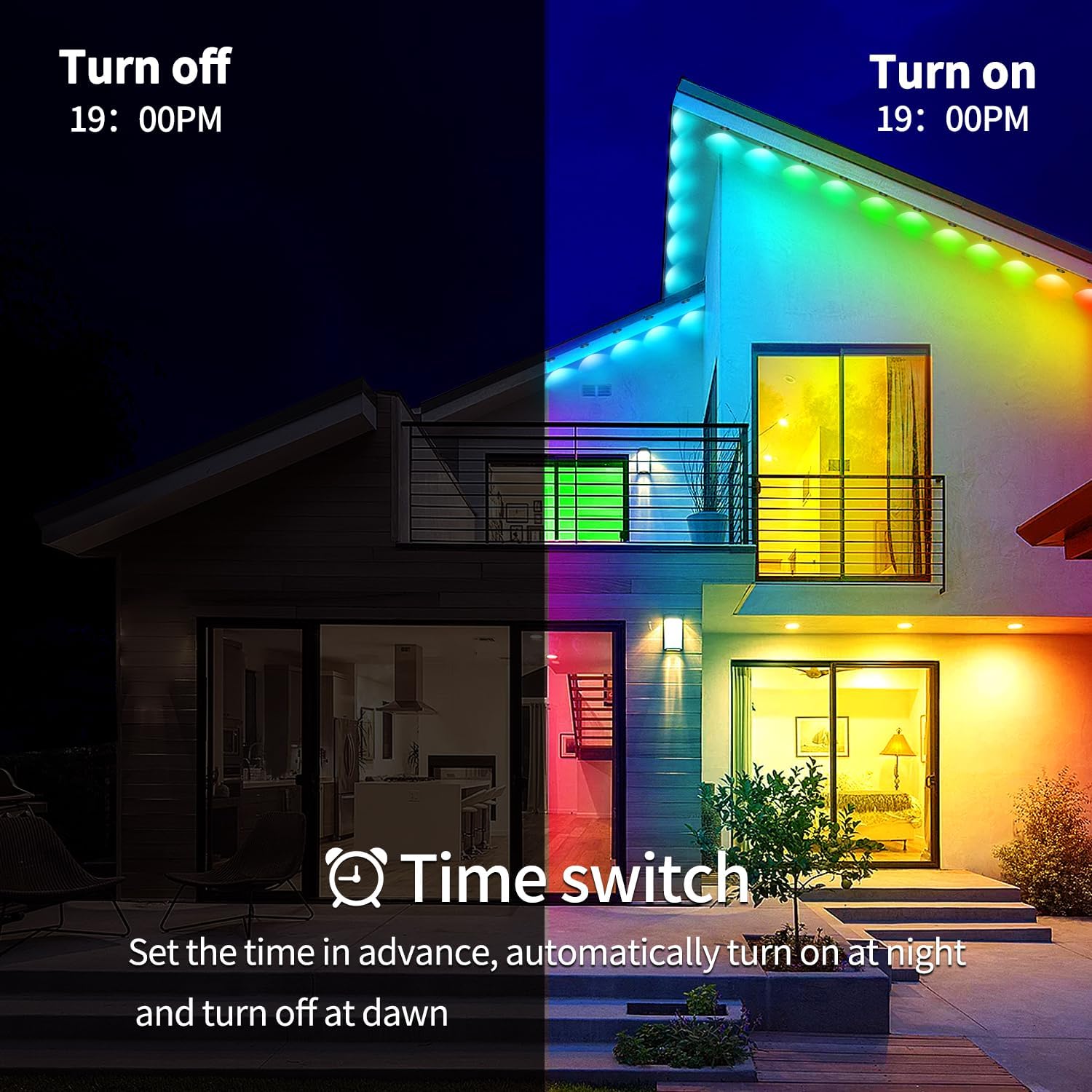 100FT Permanent Outdoor Lights - Waterproof Smart LED RGB Eaves Lights with App/Remote Control, Music Sync & DIY Scenes, Perfect for Christmas, Halloween, Parties & Daily Decor, Ideal for House Roof - Image 5
