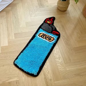 LAKEA Lighter Tufted Rug Art Rug for Bedroom Living Room Retro Rainbow Fluffy Anti-Slip Bath Bathroom Nonslip Mat Home Decor (Blue, 31.5X9.4 Inch)