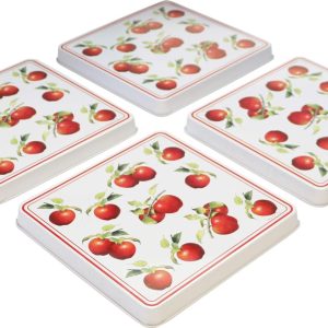 Reston Lloyd G-999-S Harvest Apple Decorative Lightweight Tin Gas Stovetop/Burner Cover Set, Mutli-Color