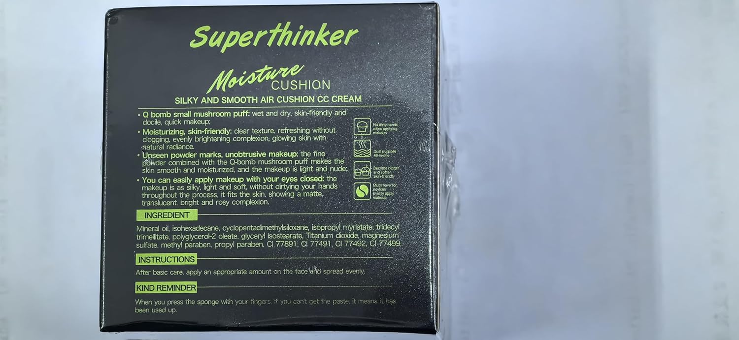 Air Cushion CC Cream Mushroom Head Foundation, Moisturizing BB Cream Makeup Long Lasting Matte Concealer (Natural) - Image 8