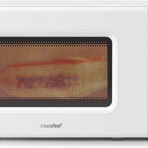 COMFEE CMO-C20M1WH Retro Microwave with 11 power levels, Fast Multi-stage Cooking, Turntable Reset Function Kitchen Timer, Speedy Cooking， Weight/Time Defrost, Memory function, Children Lock, 700W