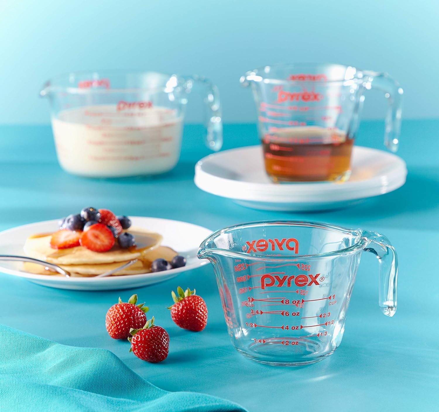 Pyrex Essentials (3-Pack) Glass Measuring Cups Set, (1, 2 & 4 Cup) Measuring Cups For Prepping, Baking and Cooking, Preheated Oven, Dishwasher, Freezer, and Microwave Safe - Image 7