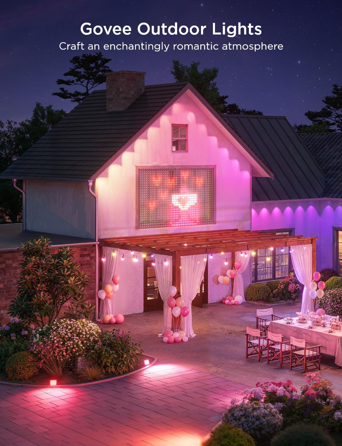 Govee Permanent Outdoor Lights 2, 100ft RGBIC Outdoor Lights with 72 LED Lights, IP67 Waterproof, 100 Scene Modes with 40lm White for Outdoor Decorations, Works with Alexa, Google Assistant, White - Image 8