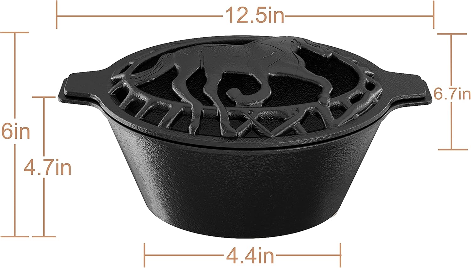 Fire Beauty Woodstove Steamer Stove Humidifier Cast Iron Lattice Top Rust Resistant 2.3 Quart Capacity (horse) - Image 6