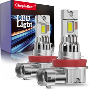 H11, H8, H9 Fog Light Bulbs, 6500K Cool White, IP68 Waterproof, 1:1 Halogen Design, Affordable Fog Light Replacement, Plug and Play, Pack of 2