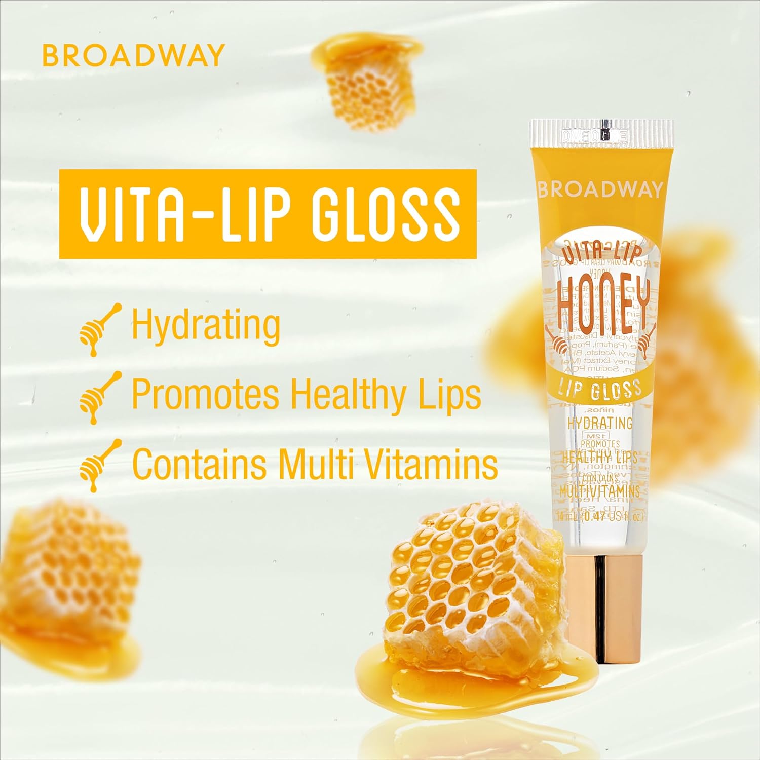 Ruby Kisses Broadway Vita-Lip Clear Lip Gloss (10 Pack), Ultra-Hydrating & Soothing Formula with Vitamins, High-Shine Non-Sticky Finish Lip Balm with Mint, Rosehip, Coconut, Mango, Argan, Honey, Shea - Image 3