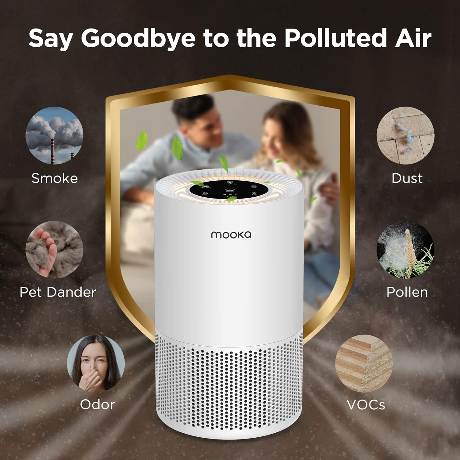 Air Purifiers for Home Large Rooms up to 1200ft², MOOKA H13 True HEPA Air Purifier for Bedroom Pets with Fragrance Sponge, Timer, Air Filter Cleaner for Smoke, Odor, Dander, Pollen (White) - Image 2
