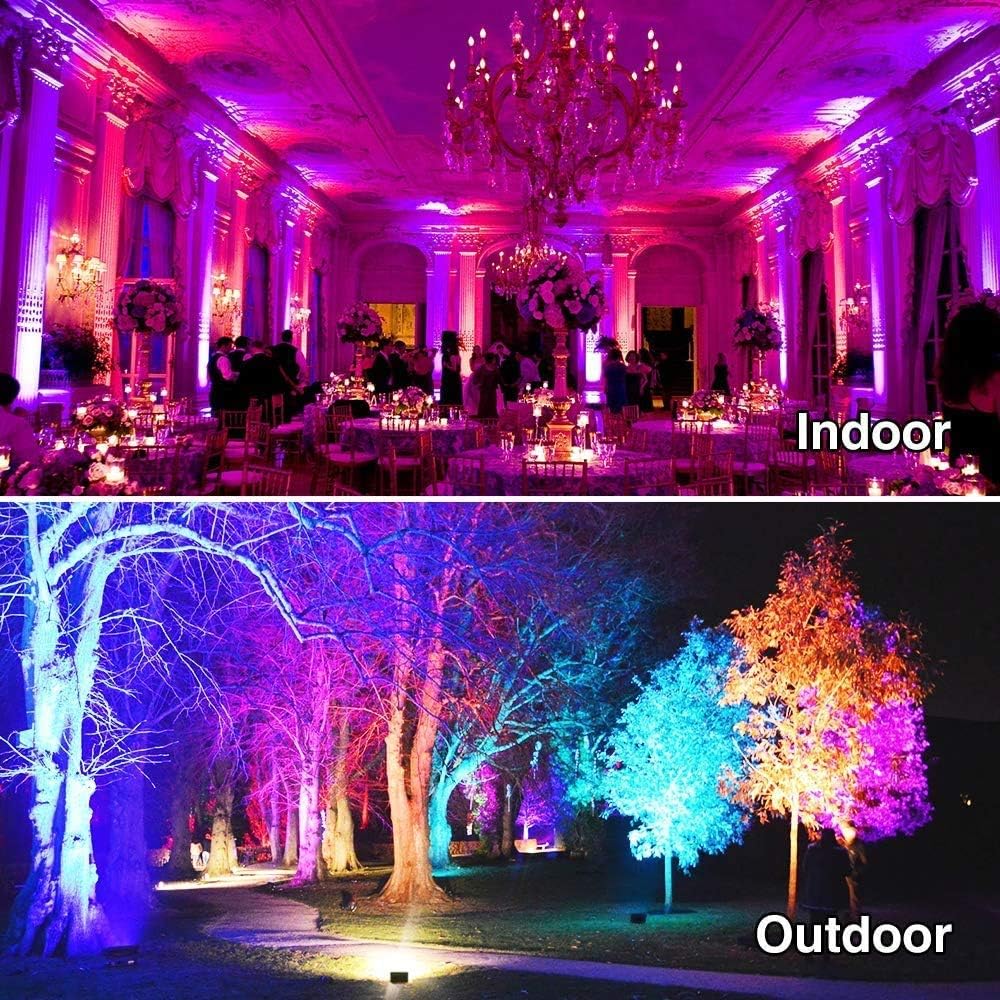 MELPO 30W Led Flood Light Outdoor 300W Equivalent, Color Changing RGB Lights with Remote, 120 RGB Colors, Warm White 2700K, Timing, Custom Mode, Uplight Landscape Lights,IP66 US 3-Plug (2 Pack) - Image 8