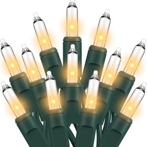 Christmas Lights Clear White 100 Count Incandescent Lights UL Certified Connectable Christmas Tree Lights with Green Wires for Indoor Outdoor Xmas, Wedding, Holiday, Party, Home Decorations