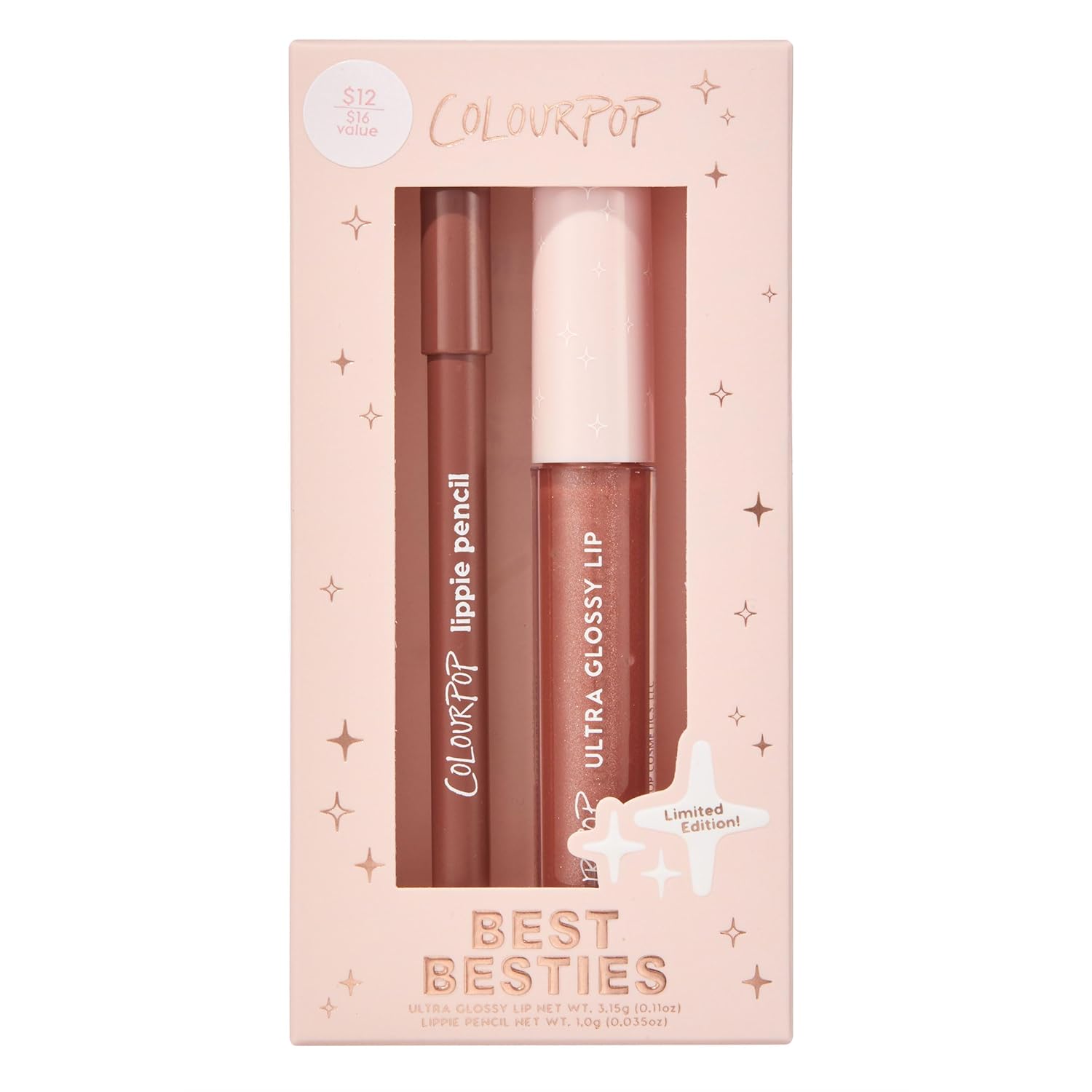 ColourPop Best Besties Lip Pencil & Gloss Duo - Shimmery Nude Lip Combo for Definition & Shine - Includes Shades BFF 2 & It Girl (2 Count) - Image 7