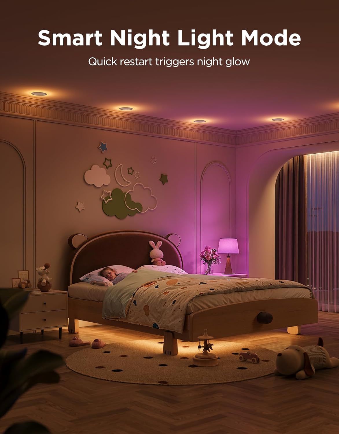 Govee Smart Recessed Lighting 6 Inch, Matter RGBIC LED Recessed Light Work with Alexa, Google Assistant, Dimmable 1100LM Canless Downlight with Junction Box for Living Room, Bedroom, Kitchen 4 Pack - Image 5