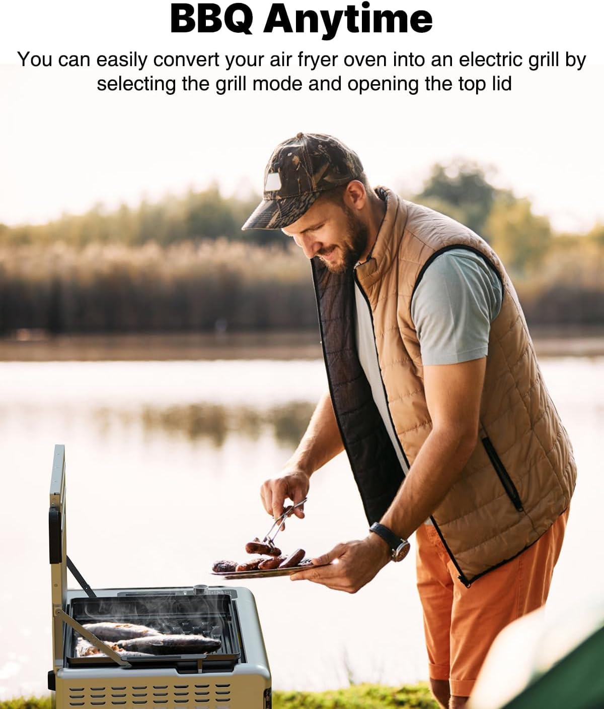 JOYAMI Air Fry Countertop Oven, 18QT 1600W Convection Oven and Indoor Grill Combo with See-Through Window for Air Fry, Bake, Dehydrate, Toast, 6 Nonstick Accessories - Image 5