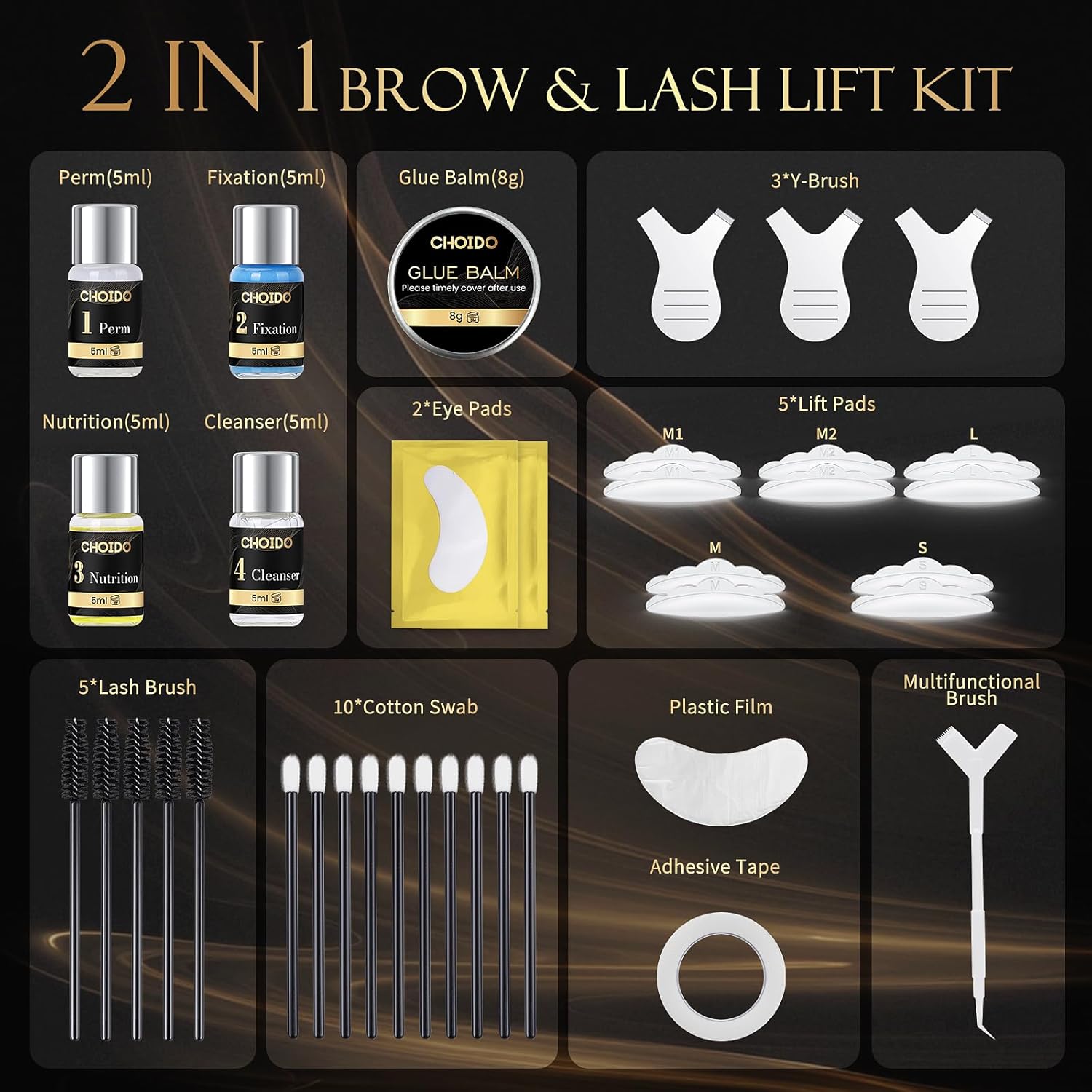 Lash Lift Kit - Eyebrow Lamination Kit, Eyelash Perm Kit, Professional Eyelash Curling Lash Extension & Eyebrow Lift 2 in 1 Kit, Eyelash Lift Kit Easy to Use at Home Diy & Salon, Lasts For 6-8 Weeks - Image 2