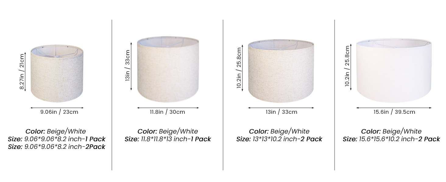 2 sets of lamp shade for table floor lamp bedside lamp shade