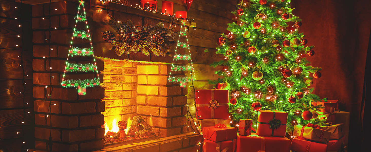 LED Christmas Tree Lights, 24 Inch Hanging Christmas Lights with 8 Modes