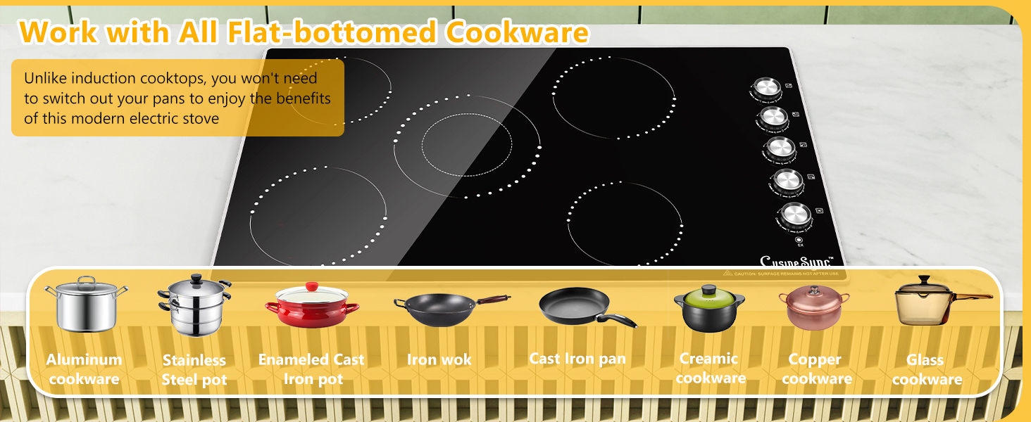 Work with All Flat-bottomed Cookware