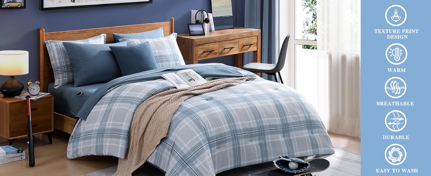 light blue bed set 7 piece