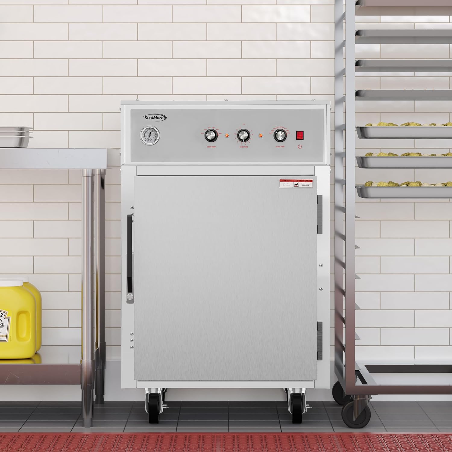 KoolMore KM-CCAH3-1D Half-Size One Door Commercial Cook and Hold Oven 3,000 W and 208/240V, UL Listed in Stainless-Steel - Image 5