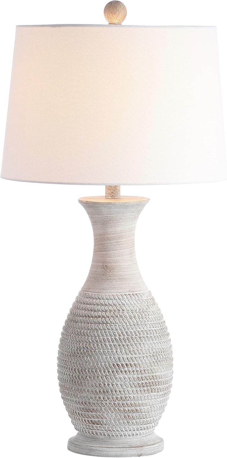 SAFAVIEH Lighting Collection Bentlee Rustic Grey 30-inch Bedroom Living Room Home Office Desk Nightstand Table Lamp Set of 2 (LED Bulbs Included) - Image 9