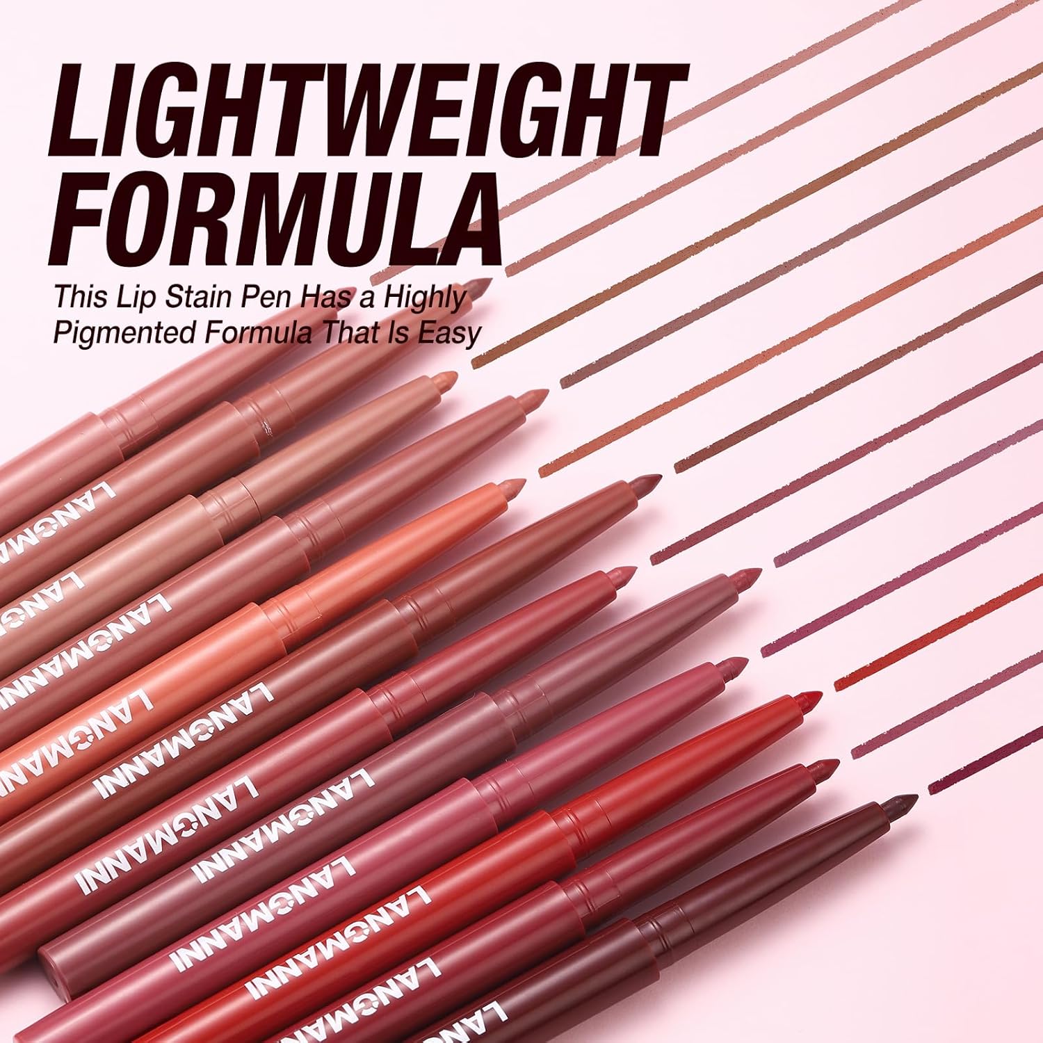 LANGMANNI 12 Colors Sculpting Matte Velvet Lip Liner Set,Smooth Creamy Texture,Waterproof And High Pigmented For Girls Daily Application Lip Makeup - Image 8