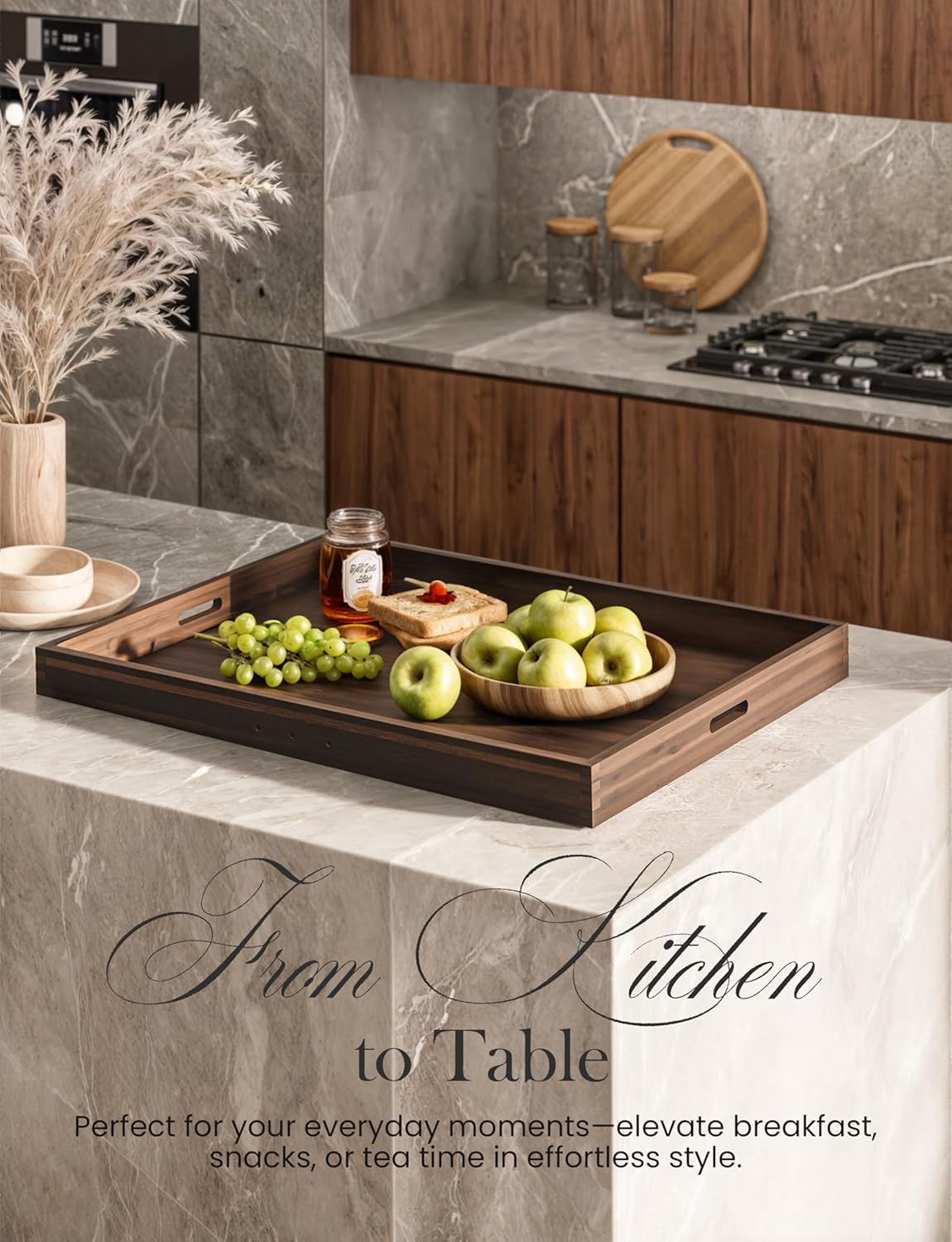 Stove Top Covers for Electric Stove 30”x22” (Outer) / 28.9”x20.8” (Inner) - Acacia Wood Noodle Board Gas Stovetop - Stove Top Covers for Gas Burners - Sink Cover For Counter Space (Walnut, X-Large) - Image 7