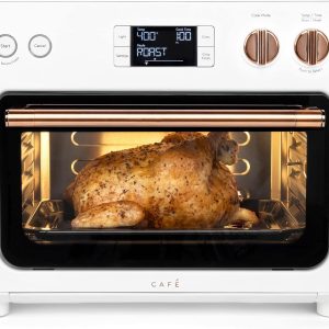 Café Couture Oven with 14 essential cooking modes, including Air Fry, CrispFinish, Bake, Broil, Roast, Toast, Pizza, WiFi & Smart Connected, Voice Control, Countertop Small Appliances, Matte White
