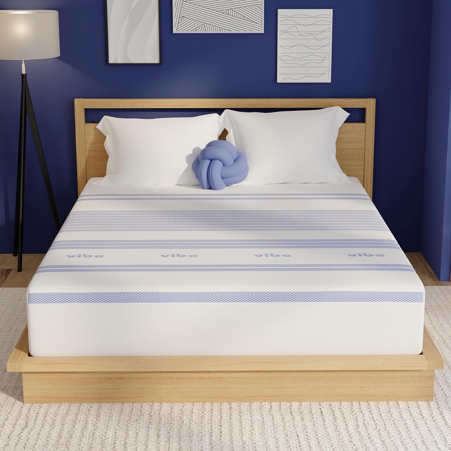 Vibe Gel Memory Foam Mattress, 12-Inch CertiPUR-US Certified Bed-in-a-Box, Queen, White - Image 9