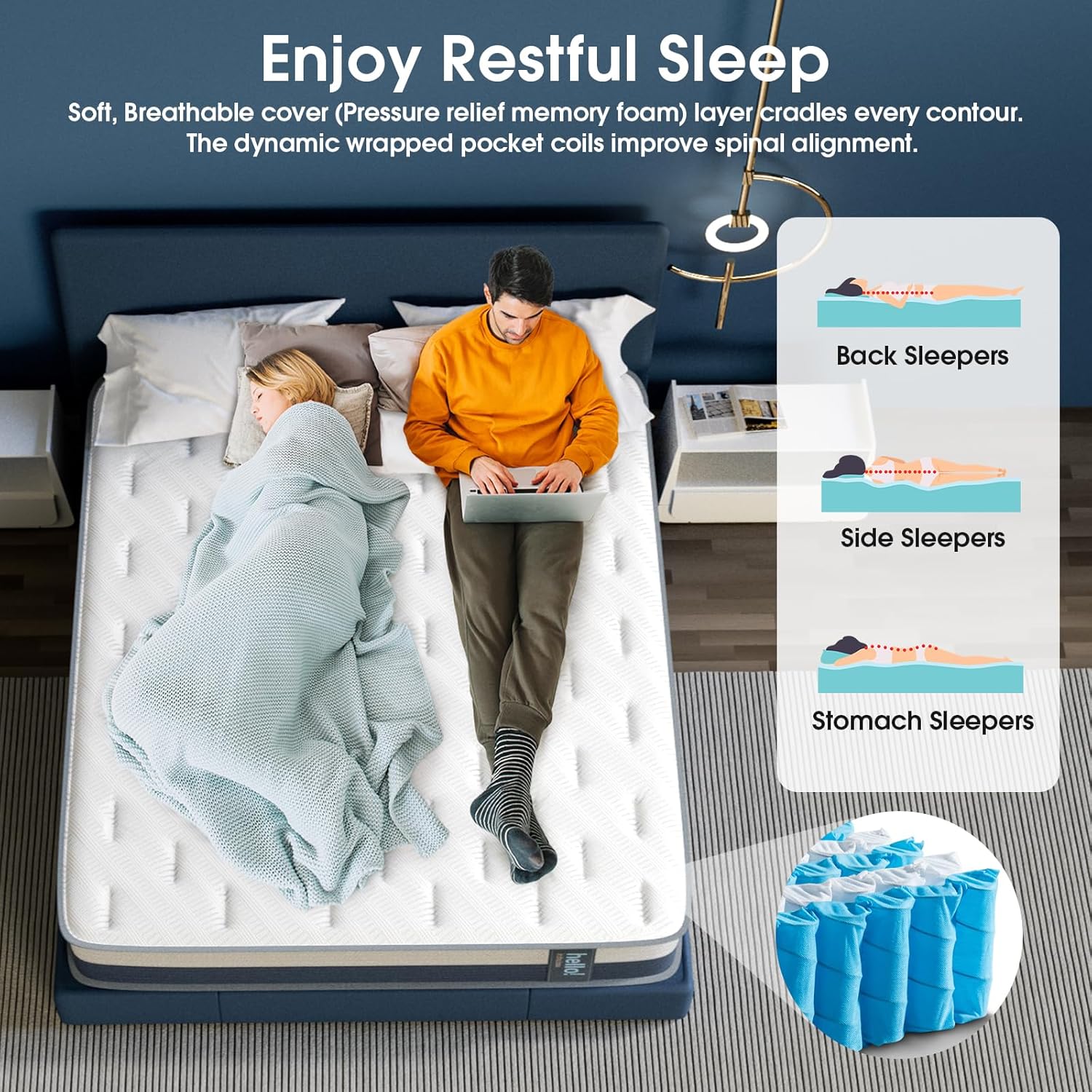 Full Mattress 10 Inch, Medium Firm Hybrid Full Size Mattress in a Box with Pocketed Spring Memory Foam Bed Mattresses for Pressure Relief Motion Isolation All Sleep Positions, CertiPUR-US Certified - Image 5