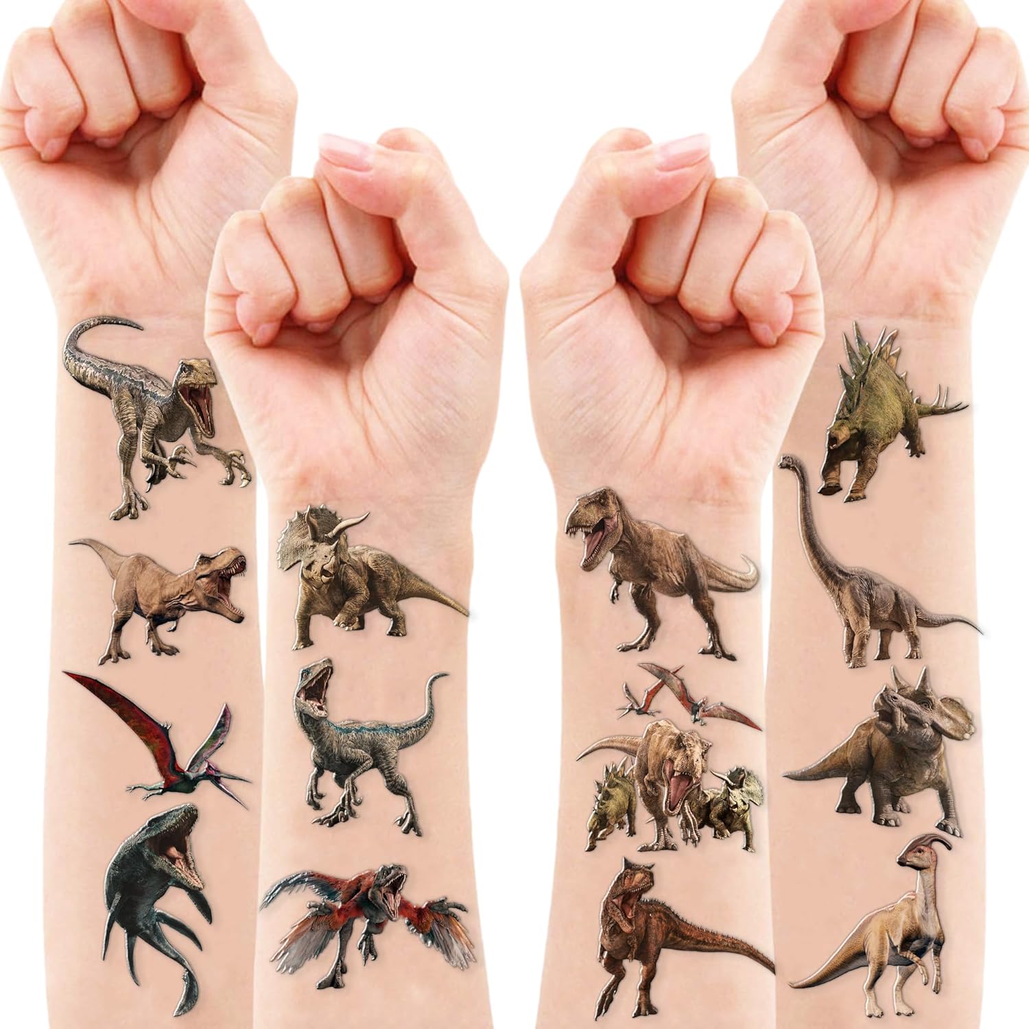 96PCS Dinosaur 3D Pre-Cut Temporary Tattoos - Stickers for Birthday Party Supplies, Decorations, and Favors - Super Cute Gifts for Kids, Boys & Girls, Classroom Prizes, and Themed (Normal) - Image 8