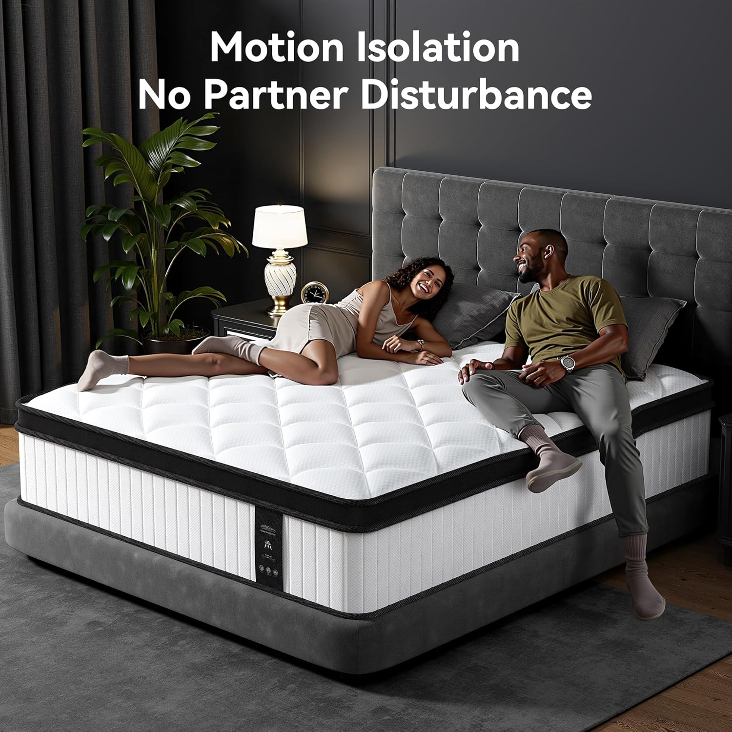 King Size Mattress, 12 Inch King Mattress in a Box with Memory Foam and Individual Pocket Springs, Motion Isolation, Pressure Relief, Medium Firm Feel, Cool & Comfortable Sleep, Breathable - Image 6