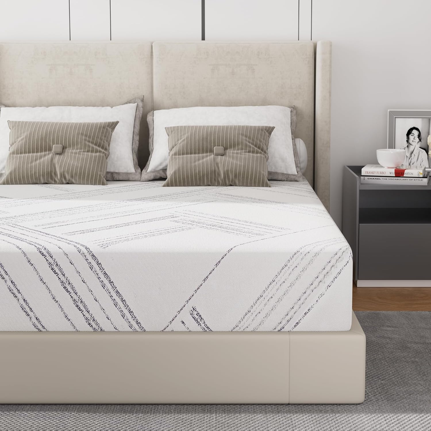 KOW Full Mattress Medium Firm, Full Size Mattresses 10 Inch in a Box, Gel Memory Foam Mattress for Cool Sleep and Pressure Relief, Mattresses with Removable Washable Cover, Made in USA,CertiPUR-US