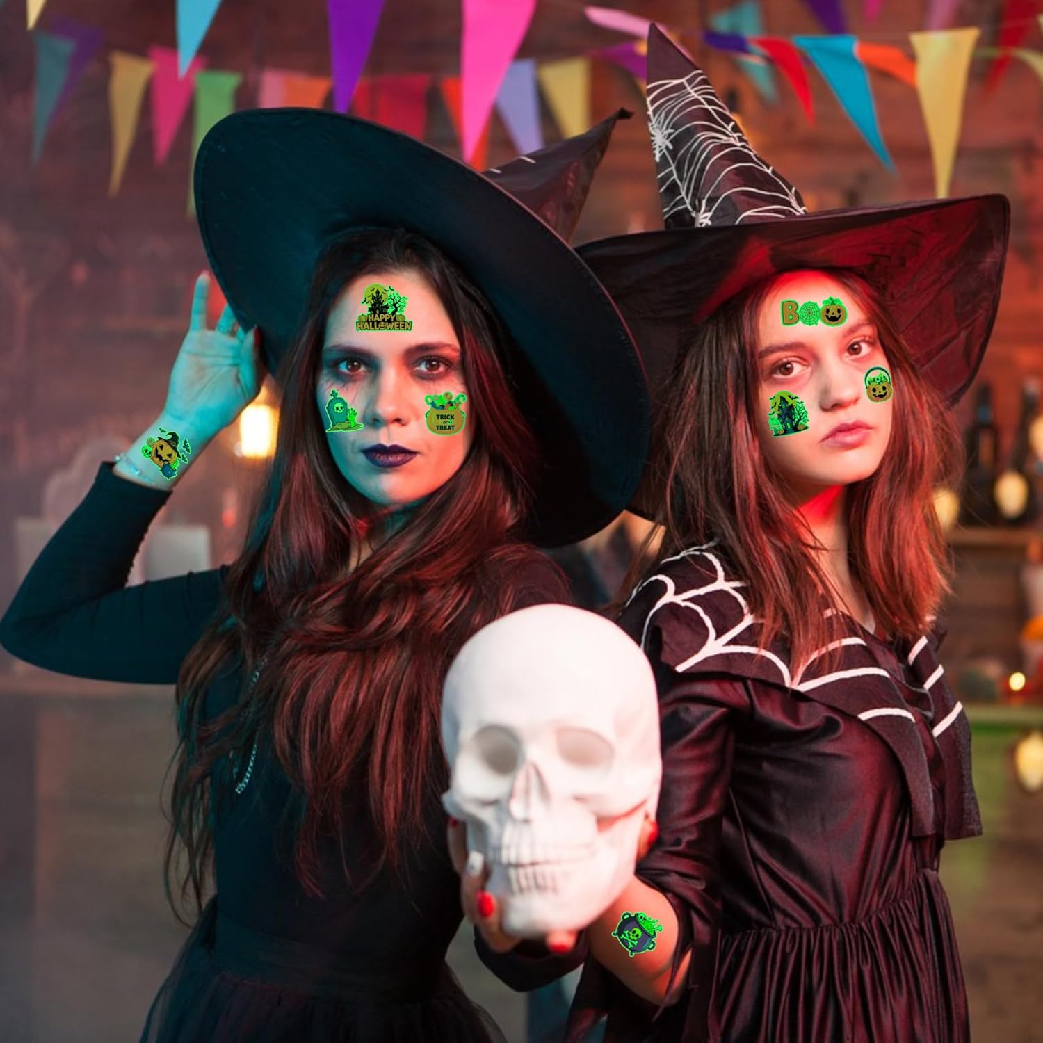 Luminous Halloween Temporary Tattoos for Kids - 50 Pieces Halloween Glow In The Dark Tattoos for Boys and Girls,Bulk Halloween Prizes Treat or Trick Party Favor Goody Bag Stuffers - Image 6