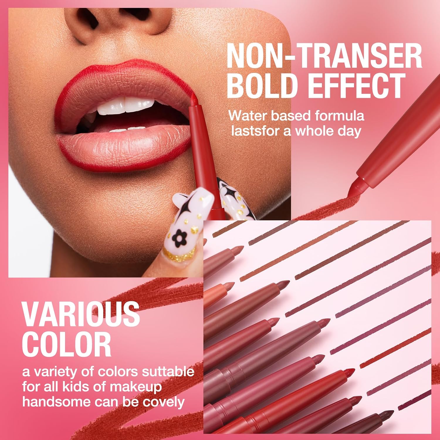 LANGMANNI 12 Colors Sculpting Matte Velvet Lip Liner Set,Smooth Creamy Texture,Waterproof And High Pigmented For Girls Daily Application Lip Makeup - Image 2