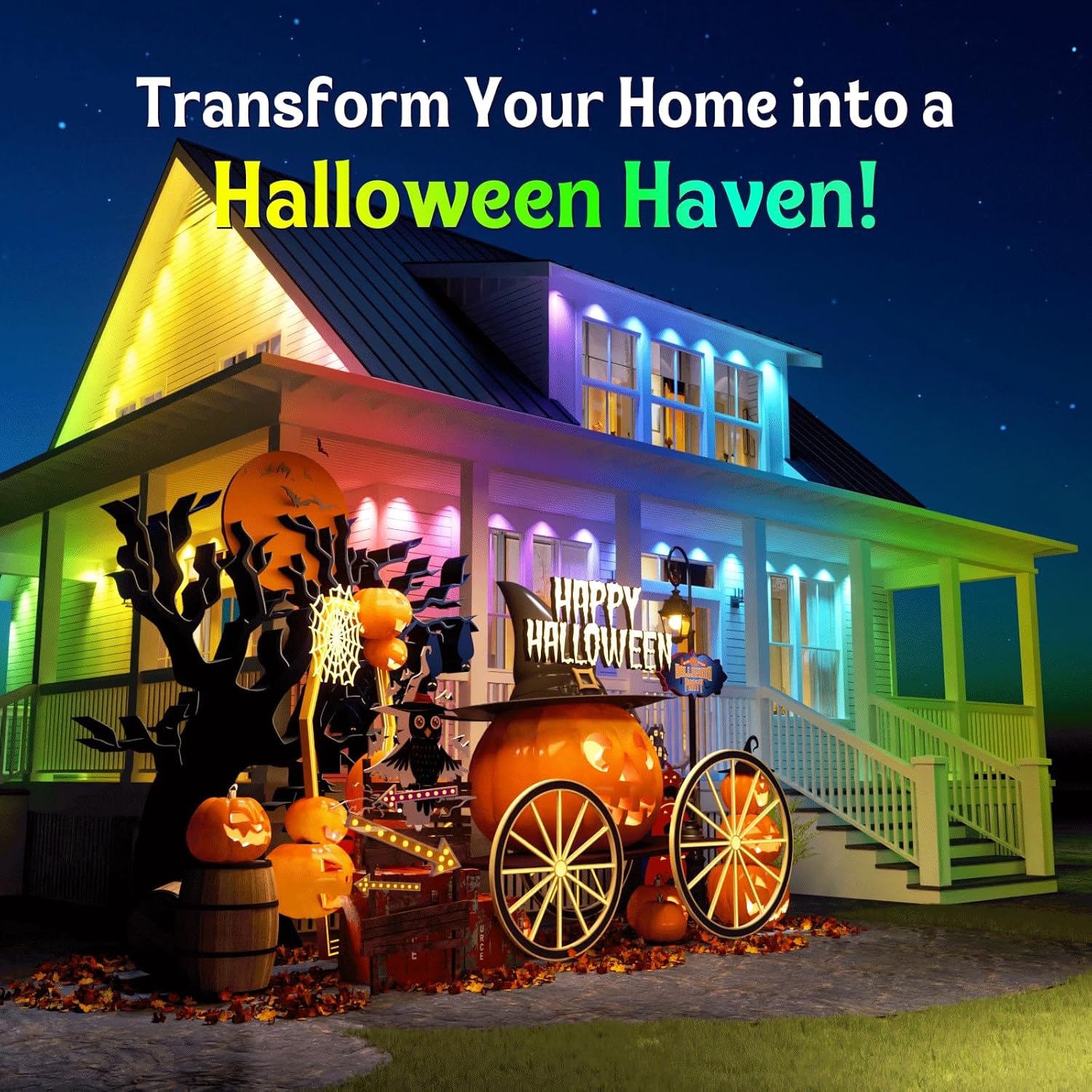 ISOPHO Permanent Outdoor Lights, Smart RGB String Lights with 75 Scene Modes, 100ft Eaves LED Light, Waterproof IP67, Applicable to All Holidays, Parties, Halloween, Christmas, App & Remote Control - Image 5