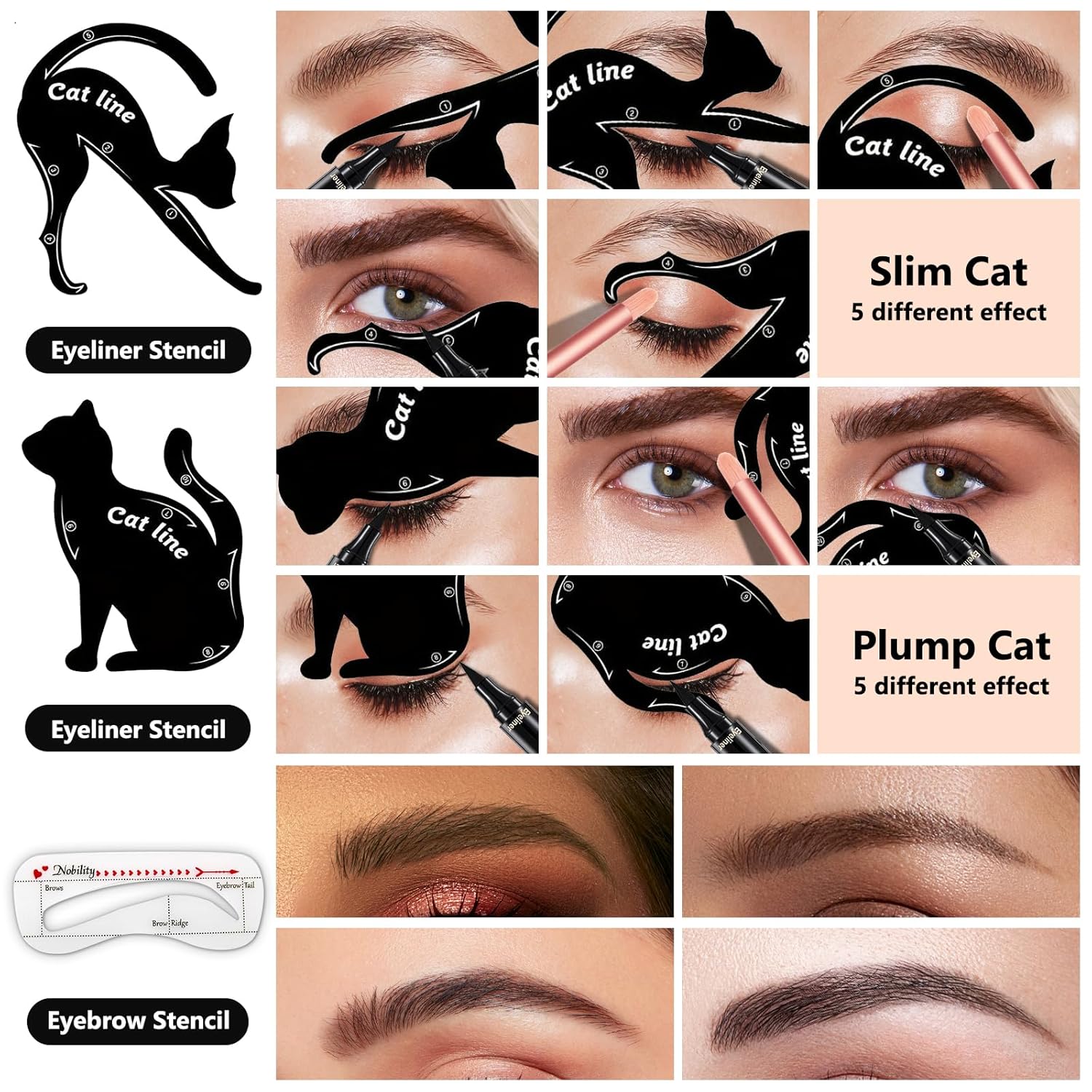 All in One Makeup Kit for Women Full Kit, Make Up Gift Set for Women, Makeup Essential Bundle Includes Foundation Face Primer Eyeshadow Contour Palette Lipstick Eyeliner Mascara Cosmetic Brush Set - Image 8