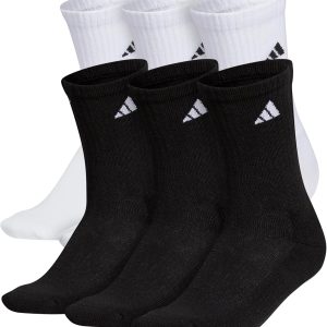 adidas mens Athletic Cushioned Crew Socks With Arch Compression for a Secure Fit (6-pair)