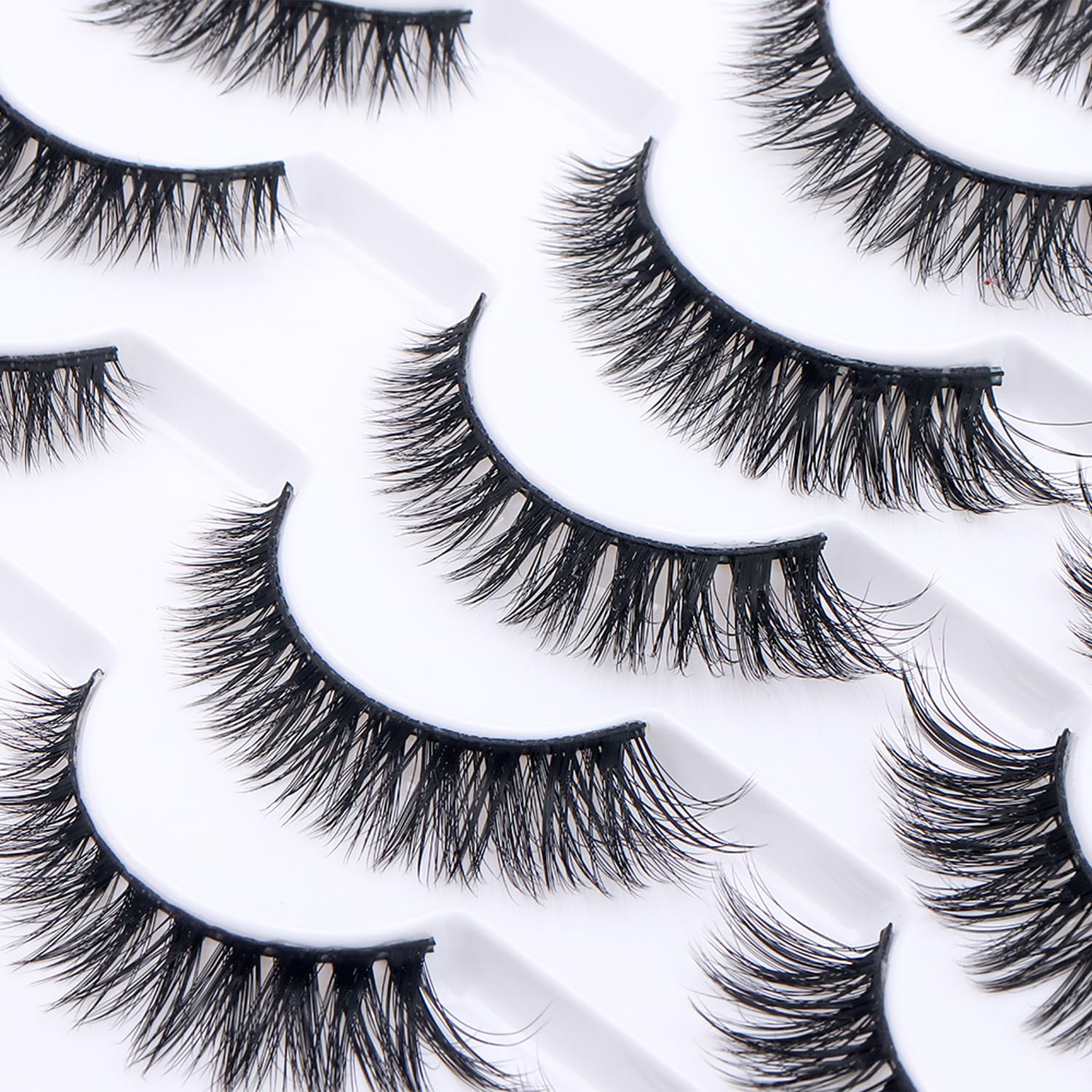 False Eyelashes 20 Pairs Wispy Lashes Faux Mink Lashes 14mm 3D Fluffy Cat Eye Lashes (style 20-061) - Image 6